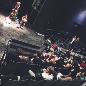 The cast of A Christmas Carol's Secret Santa gift exchange. Photo by Natalie Reiko.