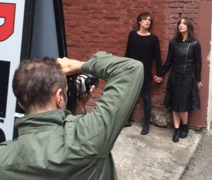 Daniel Reichert shooting Will Bradley and Donnla Hughes in Downtown Los Angeles.